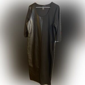 Ashely Stewart Black Faux Leather Dress Size 10/12